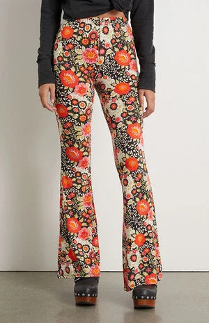 Palazzo Style Women's Printed Trousers in Bohemian PatternsSundown High-Waisted Flared Pants Palazzo Style Women's Printed Trousers in Bohemian PatternsSundown High-Waisted Flared Pants