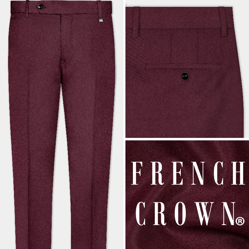 Tamarind Maroon Wool Blend Pant