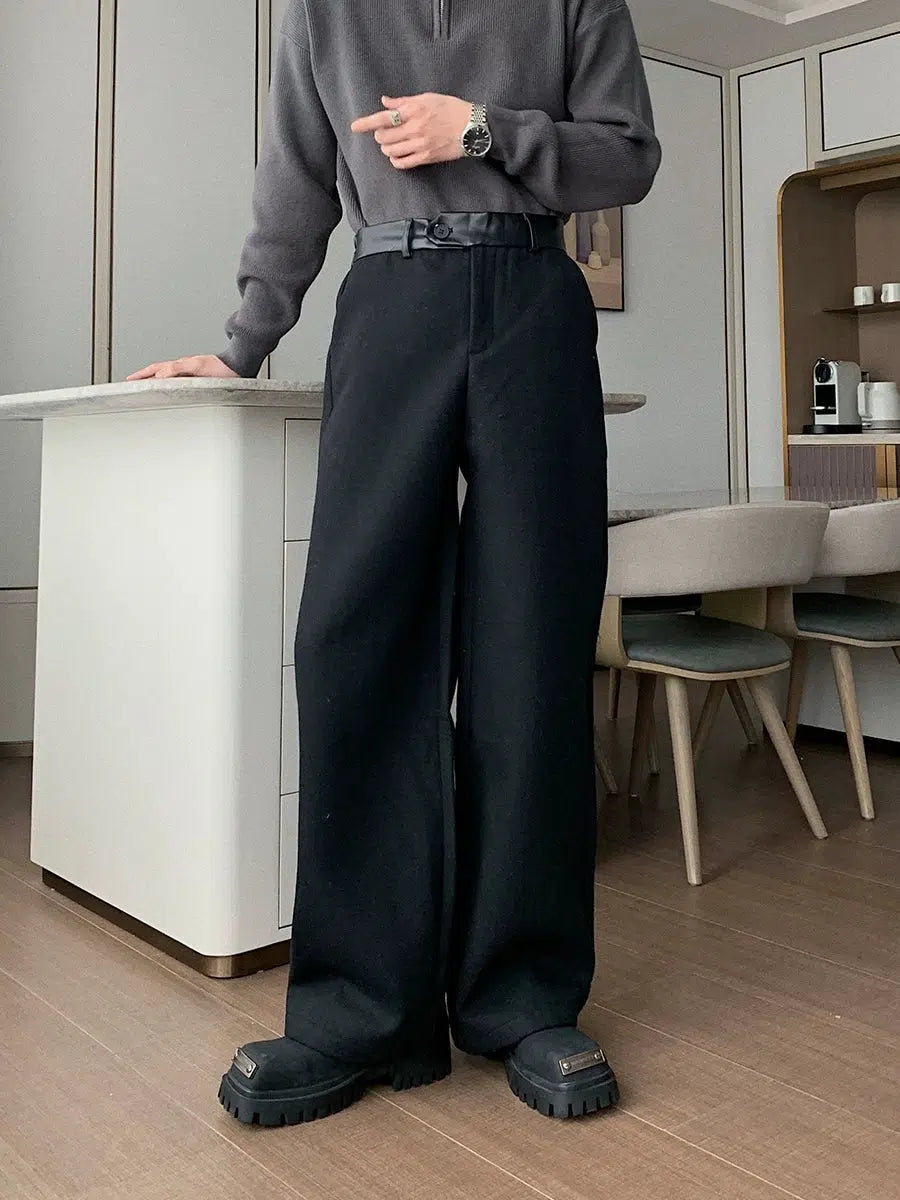 Bootcut Style Women's Stretch Denim Jeans in Dark WashThickened Straight-leg Pleated Pants Bootcut Style Women's Stretch Denim Jeans in Dark WashThickened Straight-leg Pleated Pants