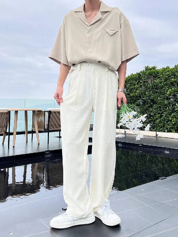 Palazzo Style Women's Printed Trousers in Bohemian PatternsThin Drape Pleated Suit Pants Palazzo Style Women's Printed Trousers in Bohemian PatternsThin Drape Pleated Suit Pants
