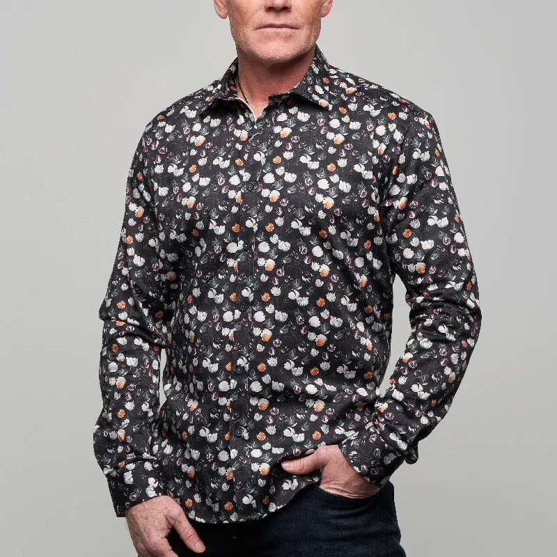 JF2311 JIMMY FOX Print Tailored Fit Long Sleeve Shirt