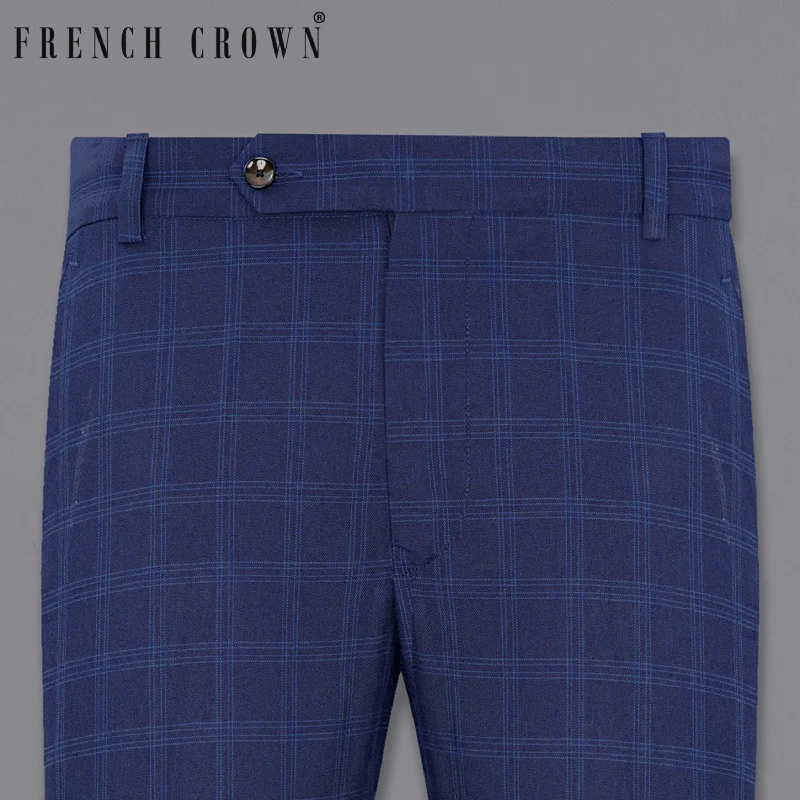 Plus Size Women's Metallic - Finish Joggers for a Stylish LoungeTuna Blue Plaid Pant Plus Size Women's Metallic - Finish Joggers for a Stylish LoungeTuna Blue Plaid Pant