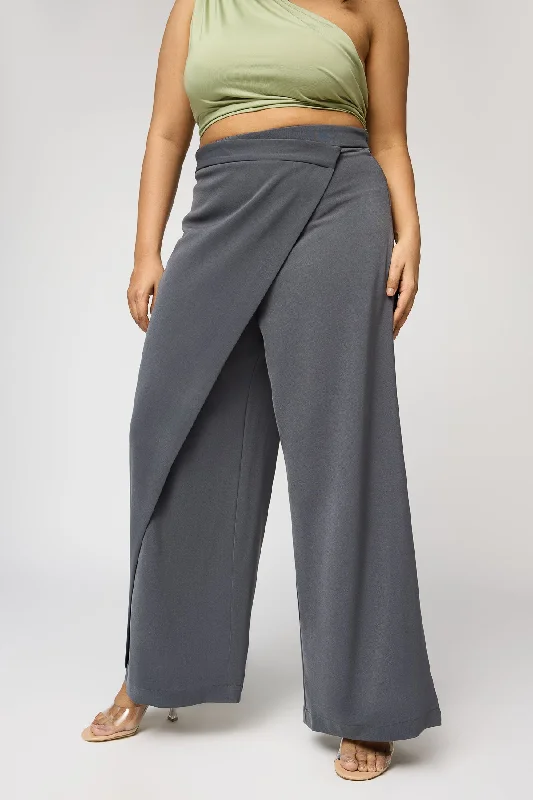 Plus Size Women's Pleated Front Dress Pants for Office WearGentle Grey Curve Pareo Korean Pants Plus Size Women's Pleated Front Dress Pants for Office WearGentle Grey Curve Pareo Korean Pants