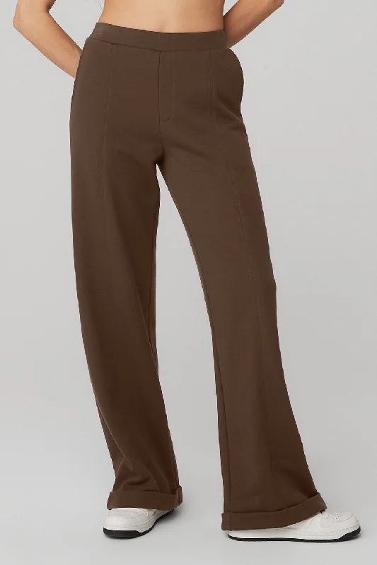 Bell - Bottom Style Women's Denim Pants with Embroidered DetailsHigh-Waist Trouser Wide Leg Pant - Espresso Bell - Bottom Style Women's Denim Pants with Embroidered DetailsHigh-Waist Trouser Wide Leg Pant - Espresso