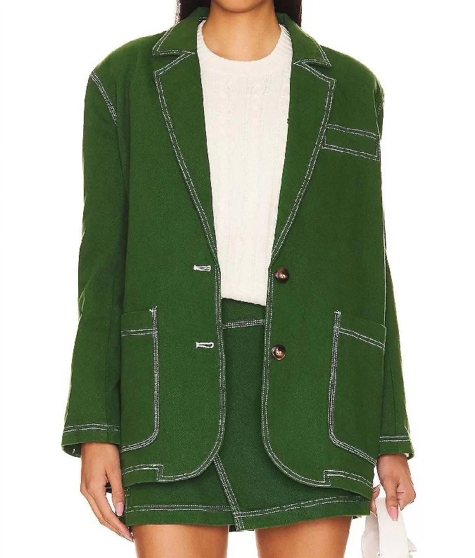 Oversized Women's Printed Blazers in Animal Patterns for a Statement PieceBig Spin Blazer In Gree Oversized Women's Printed Blazers in Animal Patterns for a Statement PieceBig Spin Blazer In Gree