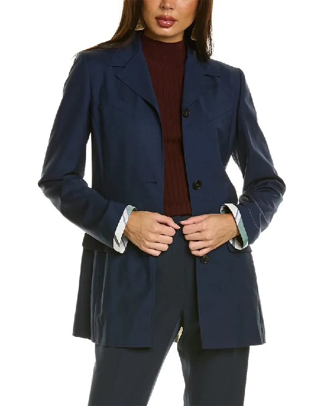 LANVIN Silk-Trim Wool & Mohair-Blend Jacket