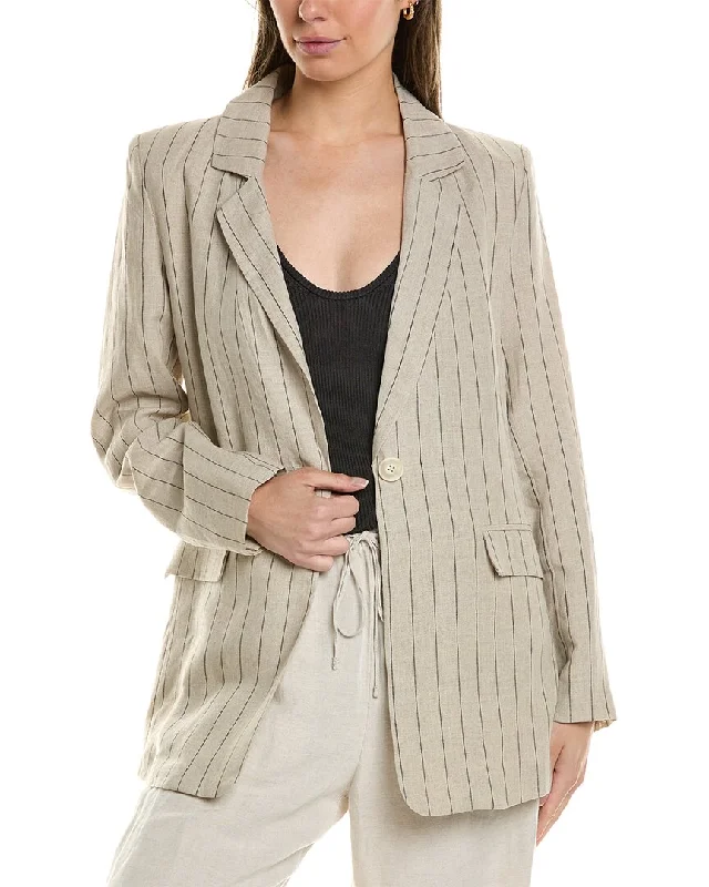 Plus Size Women's Sequin - Embellished Blazers in Silver for a Glamorous PartyOAT NEW YORK Linen Blazer Plus Size Women's Sequin - Embellished Blazers in Silver for a Glamorous PartyOAT NEW YORK Linen Blazer
