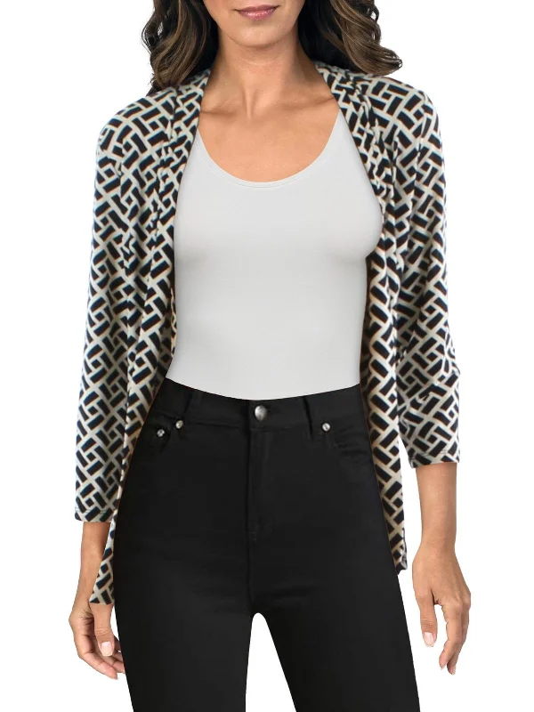 Plus Size Women's Faux Fur - Trimmed Blazers in Black for a Luxurious LookPetites Womens Geometric Cardigan Open-Front Blazer Plus Size Women's Faux Fur - Trimmed Blazers in Black for a Luxurious LookPetites Womens Geometric Cardigan Open-Front Blazer
