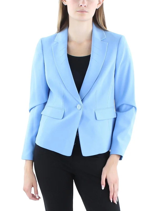 Plus Size Women's Cropped Velvet Blazers in Burgundy for a Night OutPetites Womens Knit Long Sleeves One-Button Blazer