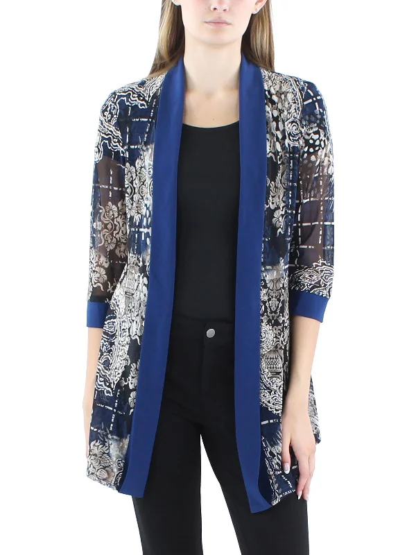 Women's Peplum Blazers in Emerald Green for a Stylish Work AttirePetites Womens Printed Polyester Duster Blazer Women's Peplum Blazers in Emerald Green for a Stylish Work AttirePetites Womens Printed Polyester Duster Blazer