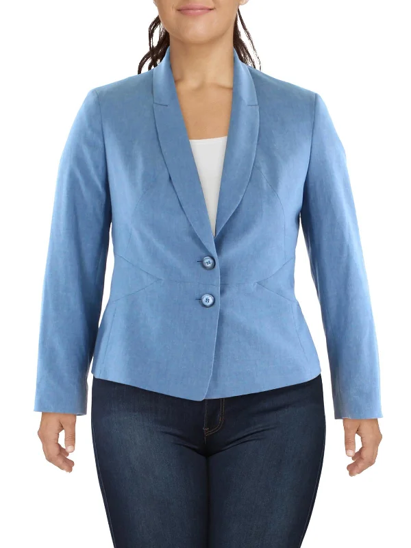Plus Size Women's Faux Fur - Trimmed Blazers in Black for a Luxurious LookPetites Womens Woven Seamed Two-Button Blazer Plus Size Women's Faux Fur - Trimmed Blazers in Black for a Luxurious LookPetites Womens Woven Seamed Two-Button Blazer