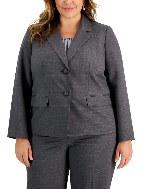 Women's Slim - Fit Blazers in Charcoal Gray for a Professional AppearancePlus Womens Business Work Wear Two-Button Blazer Women's Slim - Fit Blazers in Charcoal Gray for a Professional AppearancePlus Womens Business Work Wear Two-Button Blazer