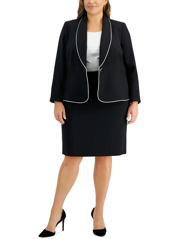 Women's Belted Blazers in Camel Color for a Sophisticated OutfitPlus Womens Contrast Trim Polyester One-Button Blazer Women's Belted Blazers in Camel Color for a Sophisticated OutfitPlus Womens Contrast Trim Polyester One-Button Blazer