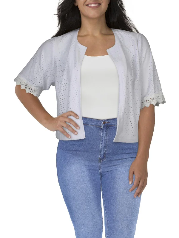 Double - Breasted Women's Polyester Blazers in Bright Colors for a Fun StylePlus Womens Eyelet Polyester Bolero Double - Breasted Women's Polyester Blazers in Bright Colors for a Fun StylePlus Womens Eyelet Polyester Bolero