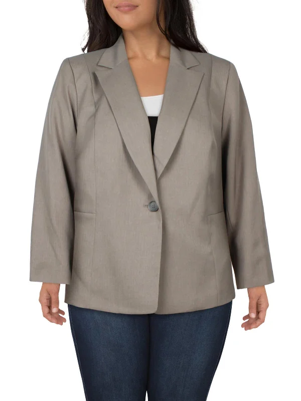 Women's Longline Linen Blazers in Pastel Colors for Summer EventsPlus Womens Notch Collar Work Wear One-Button Blazer Women's Longline Linen Blazers in Pastel Colors for Summer EventsPlus Womens Notch Collar Work Wear One-Button Blazer