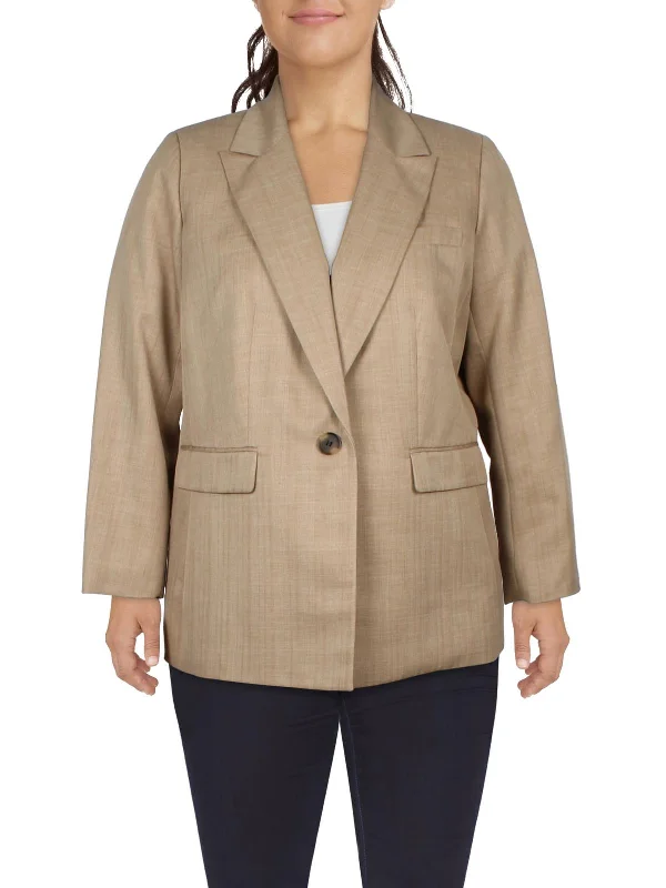 Single - Breasted Women's Linen Blend Blazers in Earth Tones for Casual WearPlus Womens Striped Polyester One-Button Blazer Single - Breasted Women's Linen Blend Blazers in Earth Tones for Casual WearPlus Womens Striped Polyester One-Button Blazer
