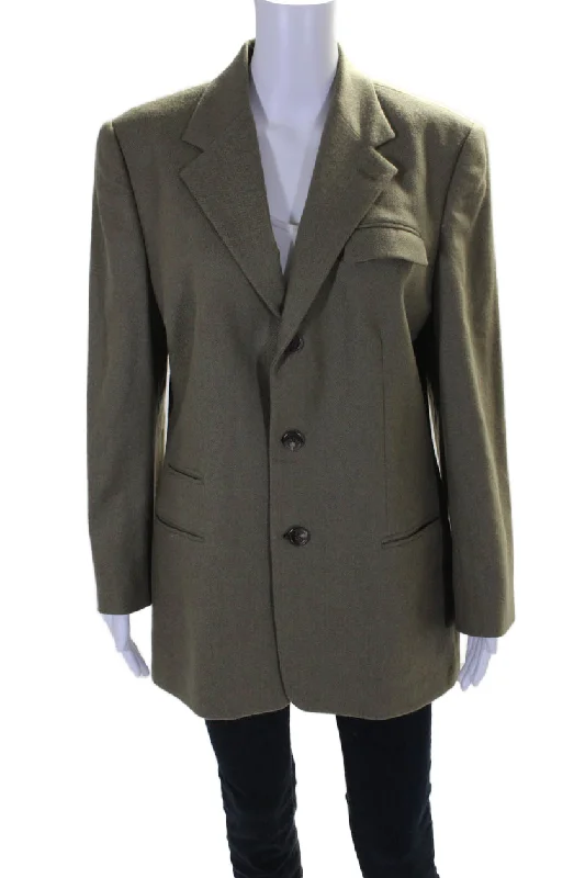 Ralph Lauren Black Label Womens Cashmere Button Down Jacket Green