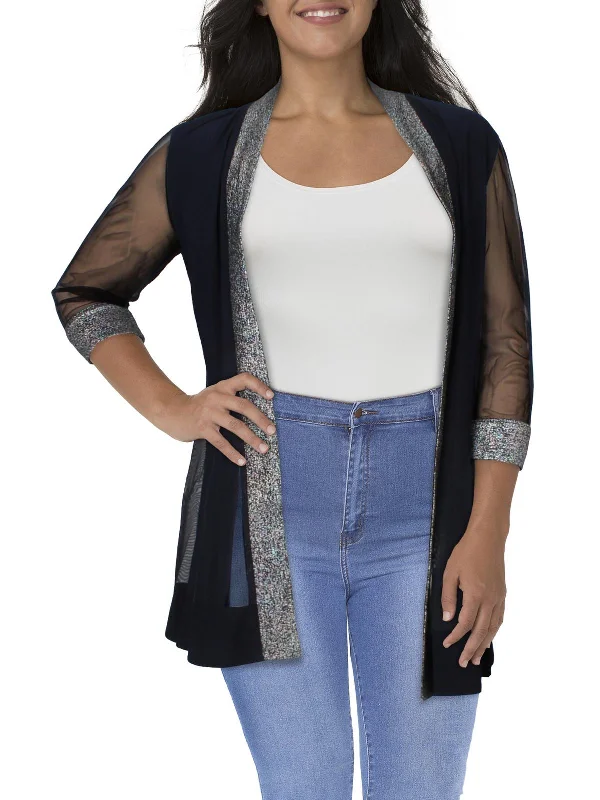 Oversized Women's Checkered Blazers in Black and White for a Trendy StyleWomens Metallic Polyester Duster Blazer Oversized Women's Checkered Blazers in Black and White for a Trendy StyleWomens Metallic Polyester Duster Blazer
