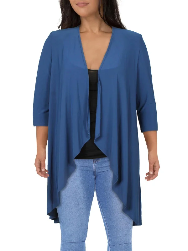 Plus Size Women's Military - Inspired Blazers with Gold Accents for a Bold LookWomens Solid Polyester Duster Blazer Plus Size Women's Military - Inspired Blazers with Gold Accents for a Bold LookWomens Solid Polyester Duster Blazer