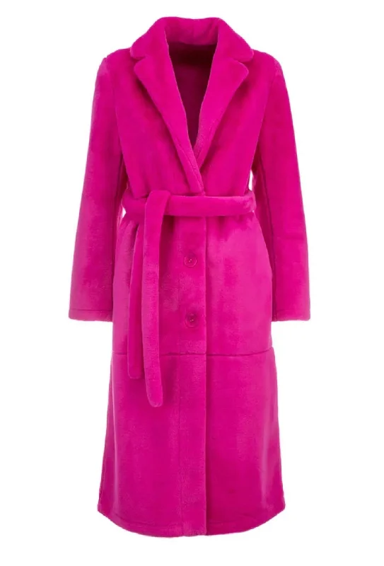 Women's faux fur coats in bright colors for a bold fashion statementAM- 037 Manteau