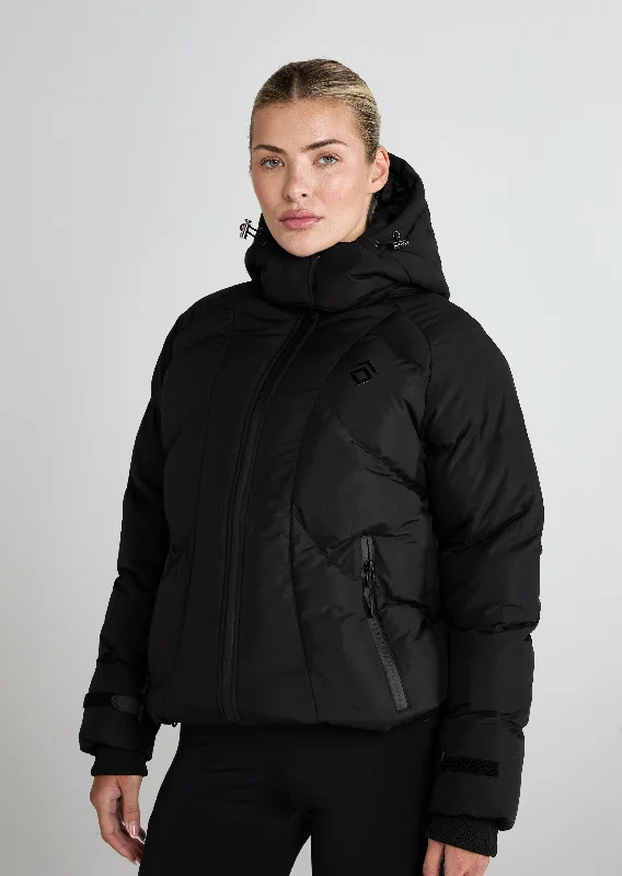 Long women's mac coats in a lightweight fabric for spring showersBlack Puffer Coat