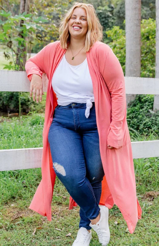 machine washable women cardigan for easy careJane Cardigan in Coral