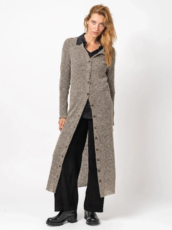 plus size women cardigan for comfortable layeringLong Buttoned Cardigan