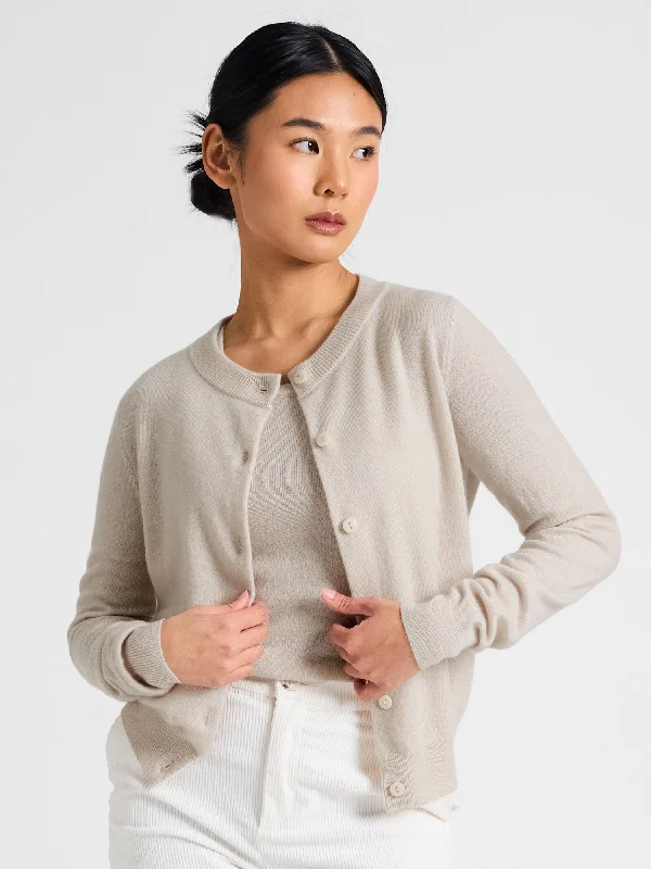 button down women cardigan with vintage buttonsCashmere cardigan "Ingrid" - cream