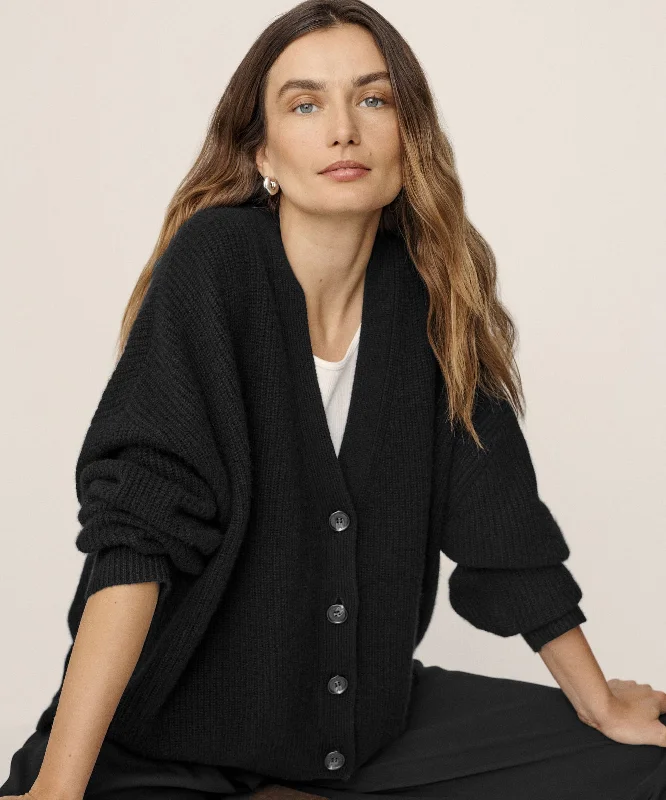 color block women cardigan with bold huesCashmere Cocoon Cardigan