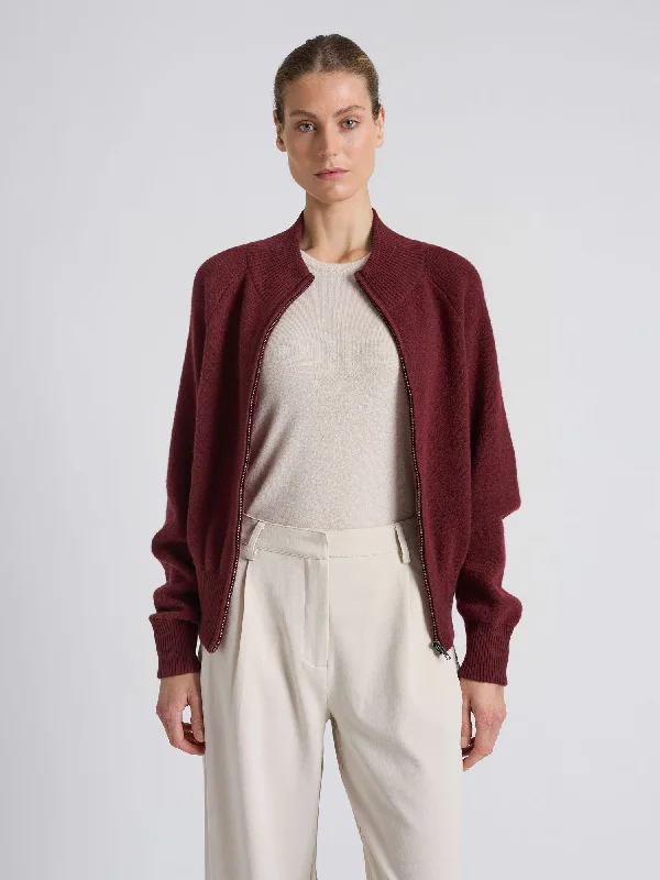 maternity women cardigan for expecting momsCashmere jacket "Oline" - Bordeaux
