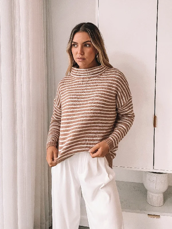 Cheska Knit - Cinnamon Stripe