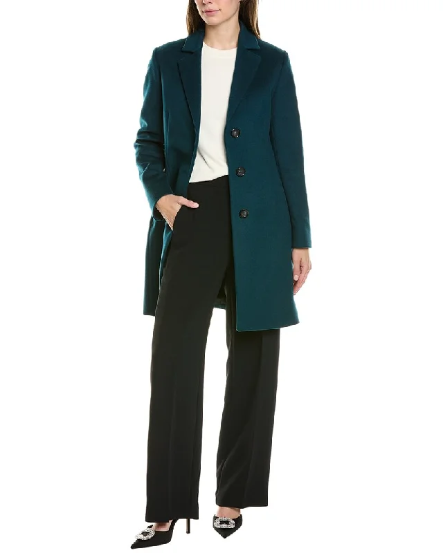 Women's knee - length wool blend coats with a fur collar for added warmthCinzia Rocca Wool & Cashmere-Blend Coat Women's knee - length wool blend coats with a fur collar for added warmthCinzia Rocca Wool & Cashmere-Blend Coat