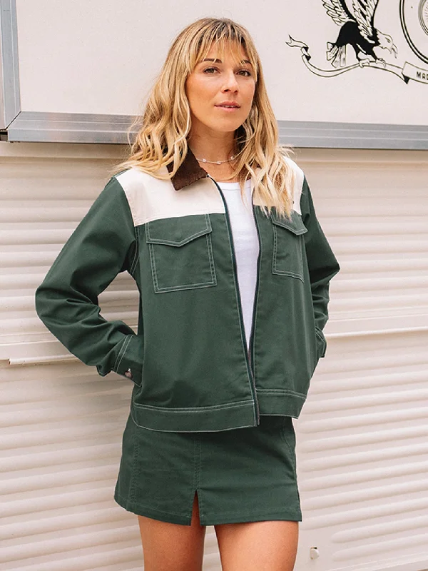 Water - resistant women's trench coats with adjustable cuffs for rainy daysCoco Ho Frochickie Jacket - DARK PINE Water - resistant women's trench coats with adjustable cuffs for rainy daysCoco Ho Frochickie Jacket - DARK PINE