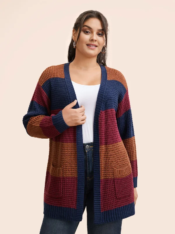 cable knit women cardigan with intricate patternsColorblock Contrast Patch Pocket Cardigan cable knit women cardigan with intricate patternsColorblock Contrast Patch Pocket Cardigan
