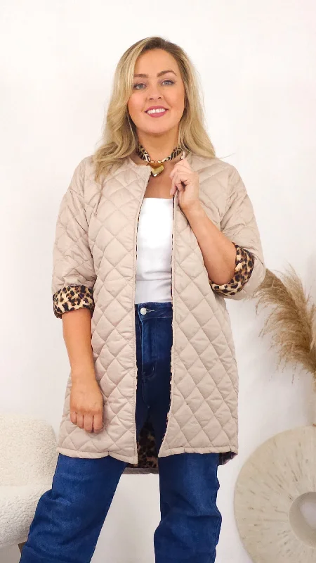 Mid - length women's down coats in a slim fit for a modern and sleek appearanceKendal Beige Long Jacket Mid - length women's down coats in a slim fit for a modern and sleek appearanceKendal Beige Long Jacket