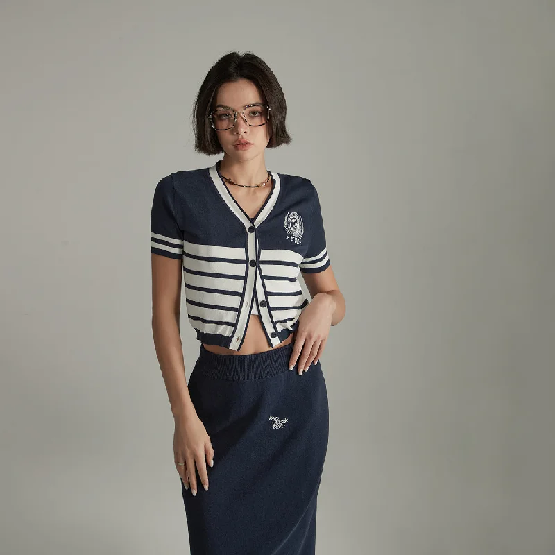 machine washable women cardigan for easy careColorblocked Knit Striped Short Sleeve Cardigan machine washable women cardigan for easy careColorblocked Knit Striped Short Sleeve Cardigan