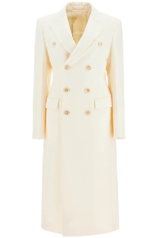 Women's pea coats with brass buttons for a nautical - inspired styledouble-breasted maxi coat W4010R05 OFF WHITE Women's pea coats with brass buttons for a nautical - inspired styledouble-breasted maxi coat W4010R05 OFF WHITE
