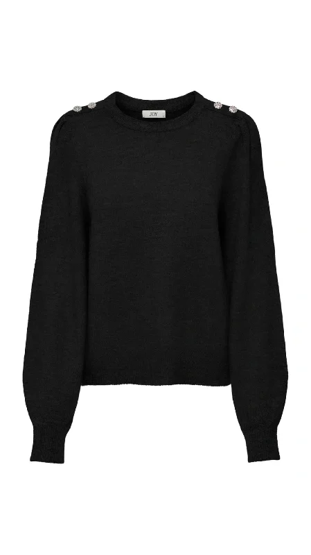 ribbed women cardigan with a classic textureElanora Black Knit