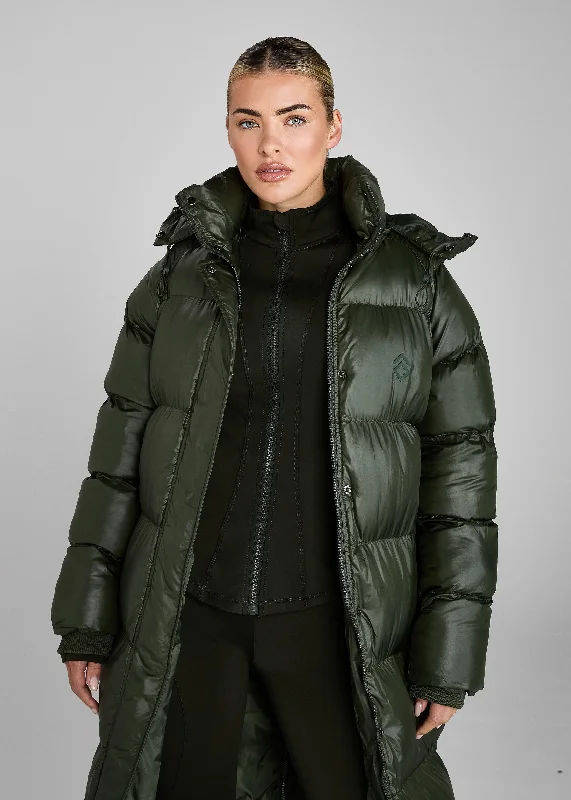 Forest Heavy Quilted Long Puffer