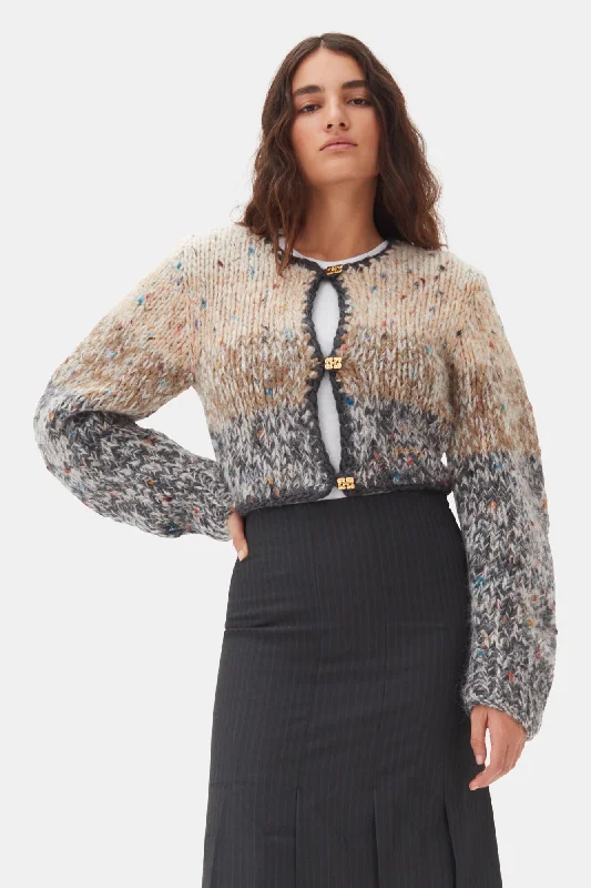 button down women cardigan with vintage buttonsGanni - Striped Chunky Marled Handknit Crop Cardigan button down women cardigan with vintage buttonsGanni - Striped Chunky Marled Handknit Crop Cardigan