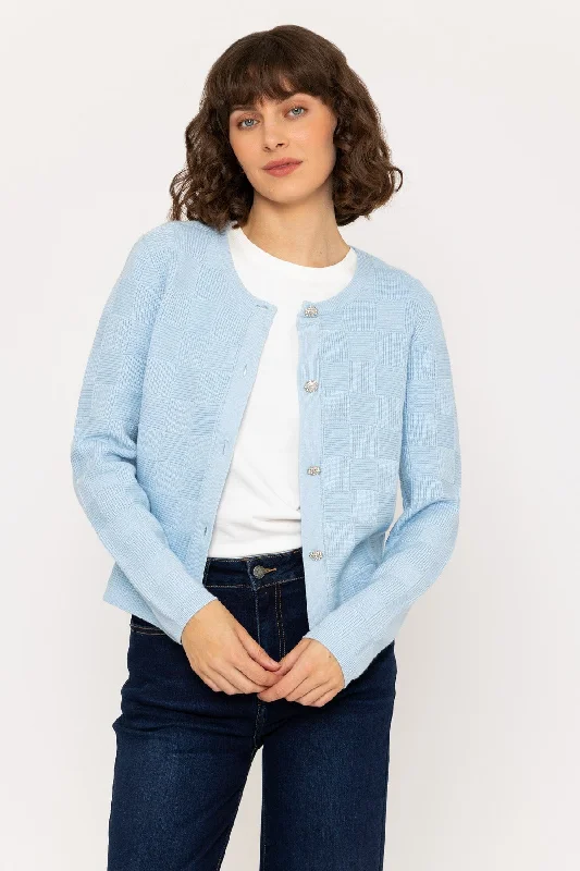 maternity women cardigan for expecting momsLight Blue Basket Stitch Knit Cardigan