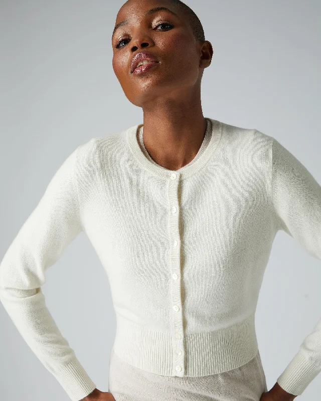 v neck women cardigan to elongate the necklineWomen's Ivy Cropped Cashmere Cardigan New Ivory White v neck women cardigan to elongate the necklineWomen's Ivy Cropped Cashmere Cardigan New Ivory White