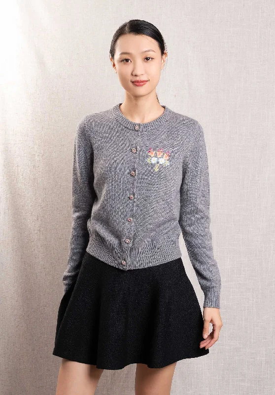 floral print women cardigan for a feminine touchCardigan H24bcgi Gris