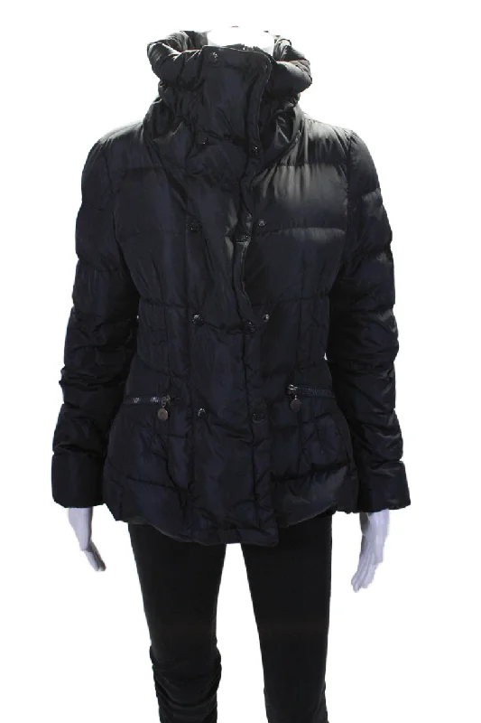 Long women's mac coats in a lightweight fabric for spring showersMoncler Womens Collared Snapped Buttoned Long Sleeve Puffer Coat Navy Long women's mac coats in a lightweight fabric for spring showersMoncler Womens Collared Snapped Buttoned Long Sleeve Puffer Coat Navy