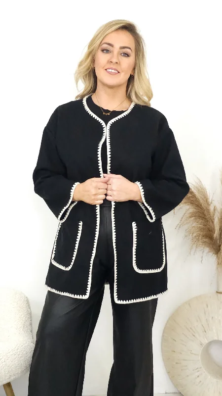 Mid - length women's down coats in a slim fit for a modern and sleek appearanceMonica Black Short Coat Mid - length women's down coats in a slim fit for a modern and sleek appearanceMonica Black Short Coat