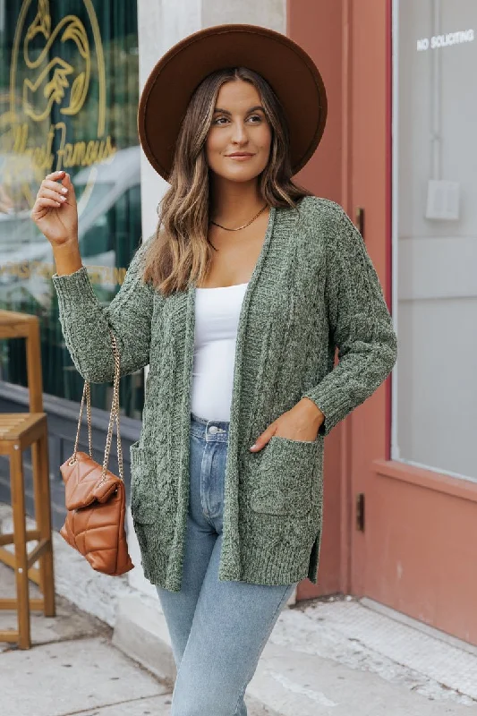 plus size women cardigan for comfortable layeringOlive Cable Knit Open Front Cardigan plus size women cardigan for comfortable layeringOlive Cable Knit Open Front Cardigan