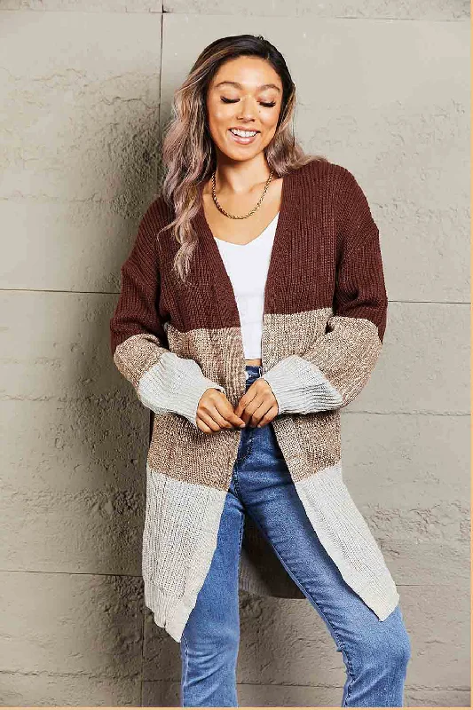 sequin embellished women cardigan for special occasionsPerfee Woven Right Color Block Open Front Rib-Knit Longline Cardigan sequin embellished women cardigan for special occasionsPerfee Woven Right Color Block Open Front Rib-Knit Longline Cardigan
