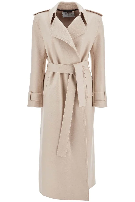 Plus size women's wool blend coats for a warm and stylish winterpressed wool robe coat with nine words A1343MLK ALMOND Plus size women's wool blend coats for a warm and stylish winterpressed wool robe coat with nine words A1343MLK ALMOND