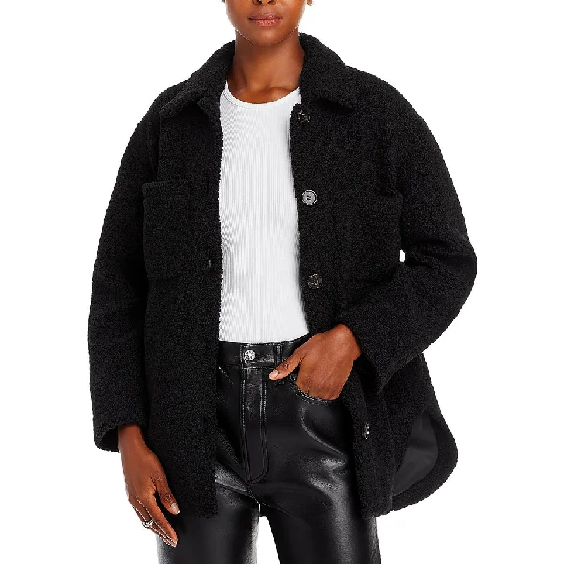 Women's long - sleeve wool coats in a houndstooth pattern for a classic charmRails Womens Connie Faux Sherpa Long Sleeves Teddy Coat Women's long - sleeve wool coats in a houndstooth pattern for a classic charmRails Womens Connie Faux Sherpa Long Sleeves Teddy Coat