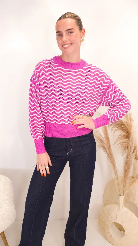 ribbed women cardigan with a classic textureRita Pink Knit